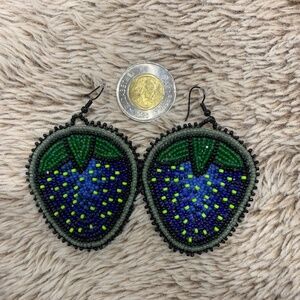 Beaded Strawberry Earrings